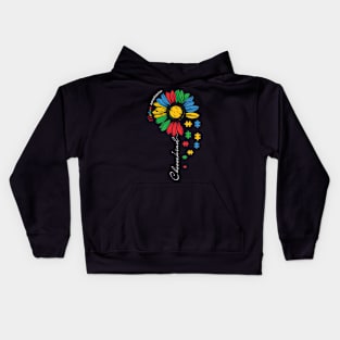 Puzzle Piece Flower Autism Awareness Gift for Birthday, Mother's Day, Thanksgiving, Christmas Kids Hoodie